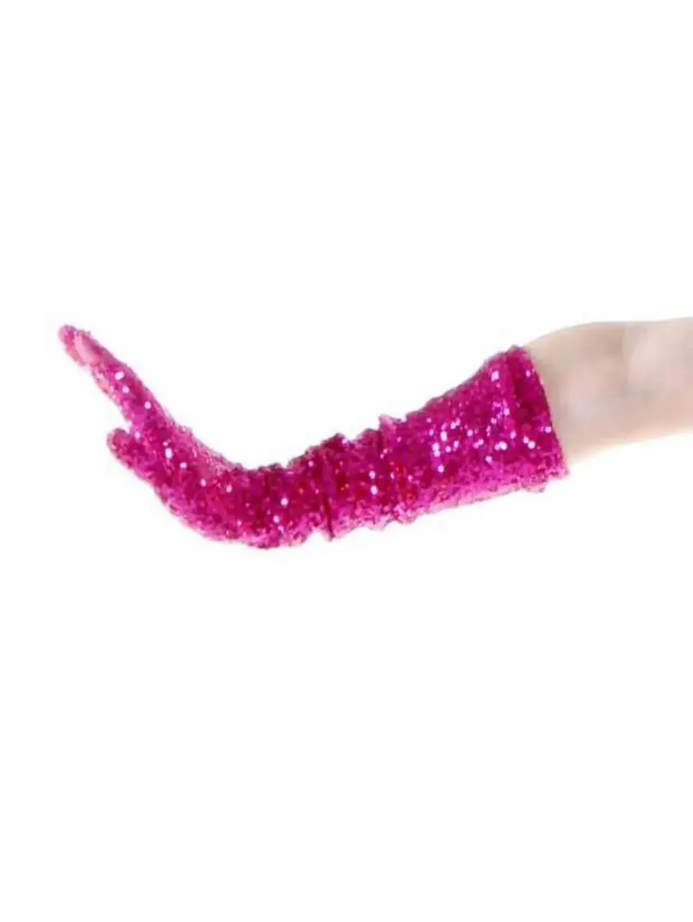 Pink Sequin Long Gloves